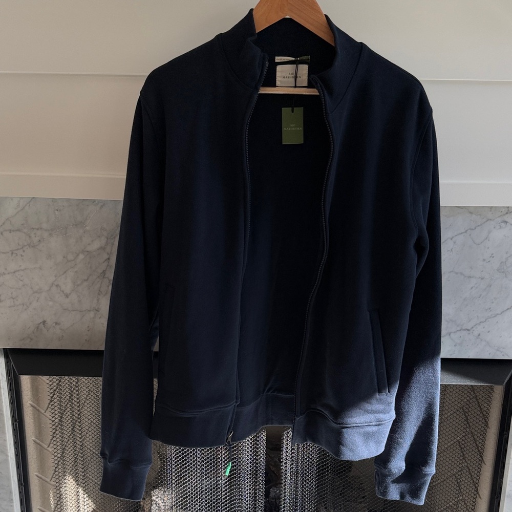 Sid Mashburn Navy French Terry Jacket